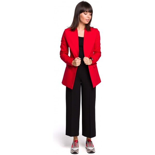 BeWear B102 Bavlnené otvorené sako - červené 24595231