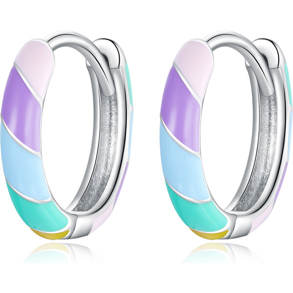 Emporial strieborné náušnice Dúhové krúžky SCE1085 28032045