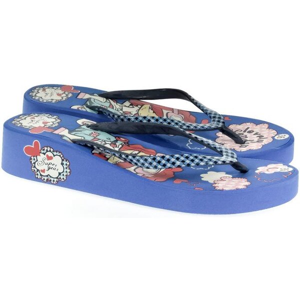 SUPER GEAR Dámske modré šľapky LONDON 23275019