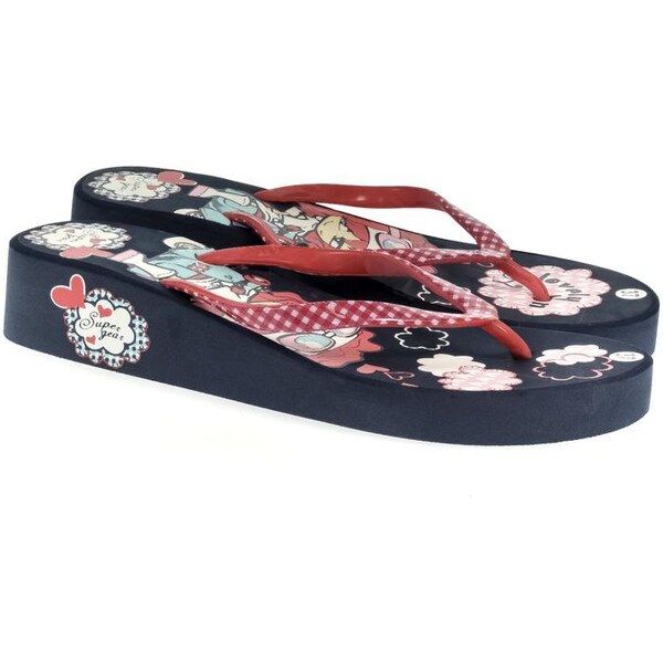 SUPER GEAR Dámske tmavo-modré šľapky LONDON 23275018