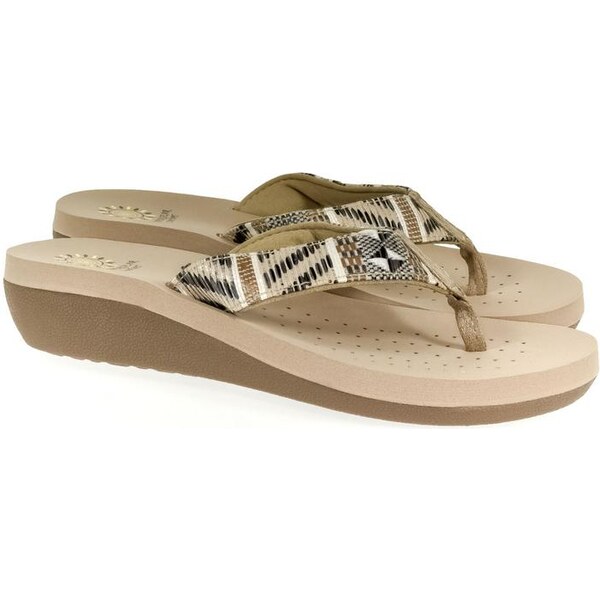 SUPER GEAR Dámske béžové šľapky GRACIE 23300696