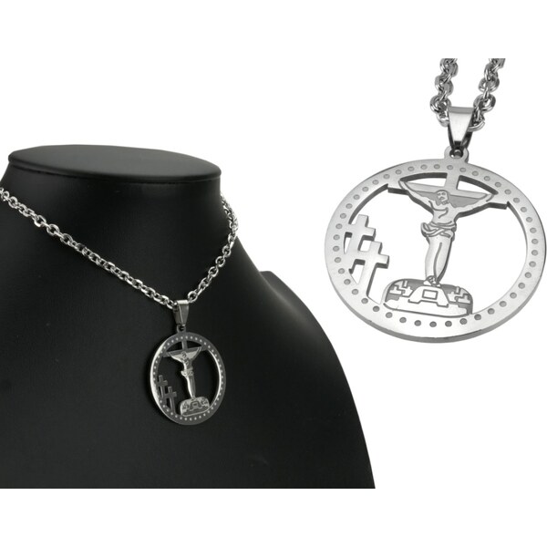 CITY STORM Retiazka s okrúhlym príveskom s Ježišom Kristom z ocele - 66889167
