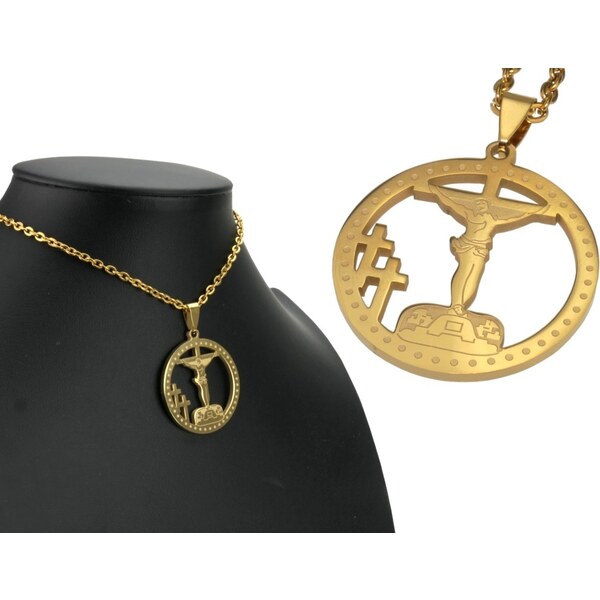 CITY STORM Retiazka s okrúhlym príveskom s Ježišom Kristom z ocele - 66889168