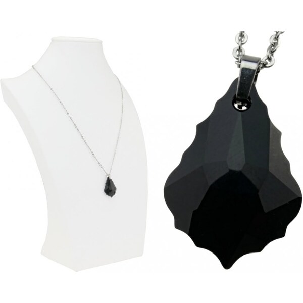 CITY STORM Prívesok Flat Baroque Made With Swarovski s retiazkou - Jet 66889134