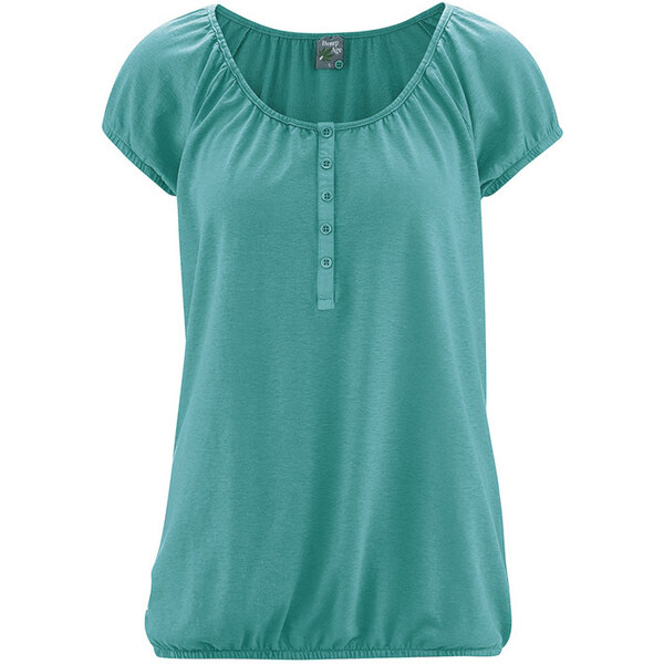Glara Konopné dámske triko s gombíkmi 31423043