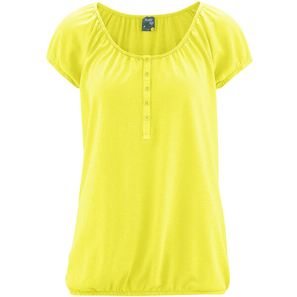 Glara Konopné dámske triko s gombíkmi 23494624