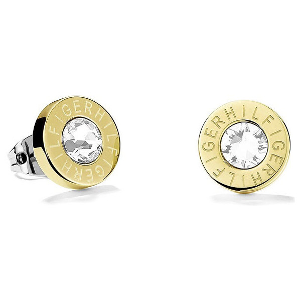 Tommy Hilfiger Pozlátené oceľové náušnice kôstky s kryštálom TH2700753 66593635