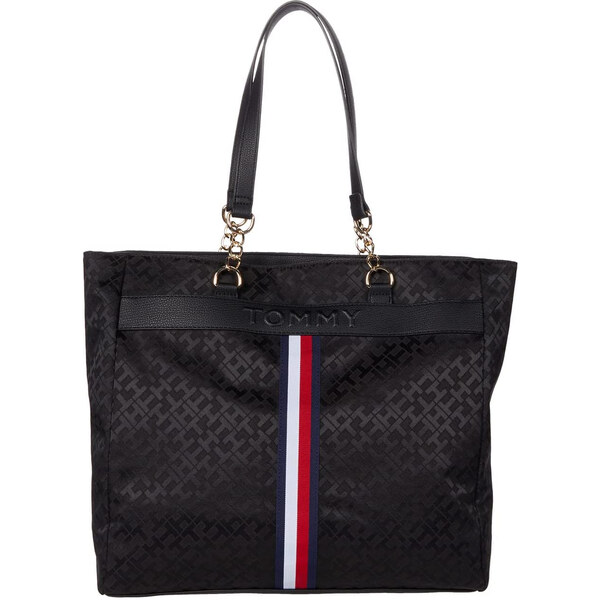 Tommy Hilfiger Samantha II Tote Geometric Jacquard Black Tonal 25940213
