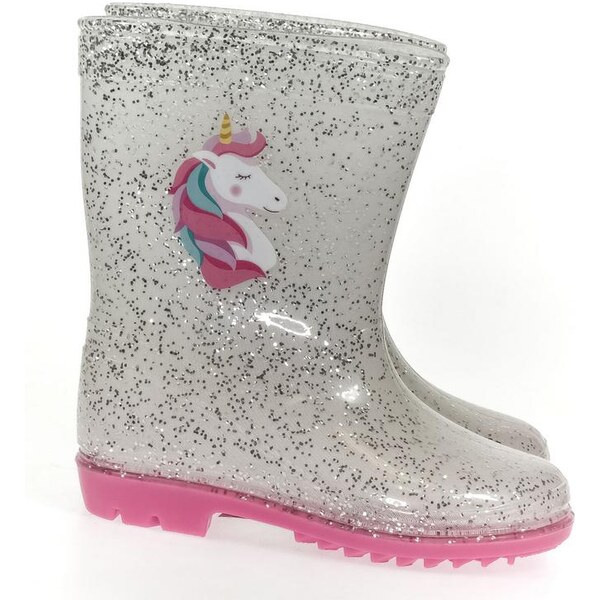 JOHN-C Detské strieborne gumáky UNICORN 30-35 23718649
