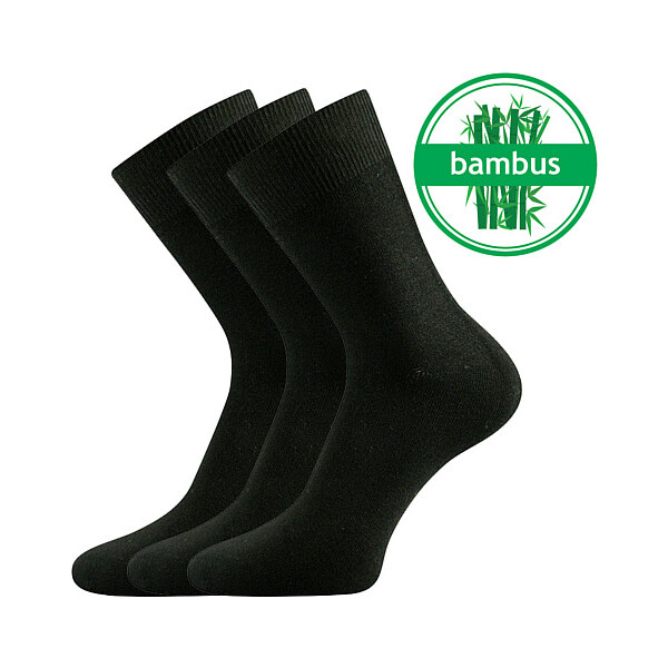 BADON-A bambusové antibakteriální ponožky Lonka Čierna 47-50 3 páry 28945786