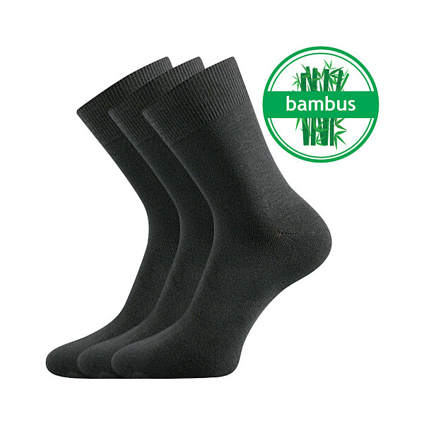 BADON-A bambusové antibakteriální ponožky Lonka Tm. sivá 35-38 3 páry 26458510