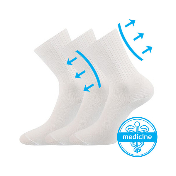 DIARTEN zdravotné ponožky Boma Biela 41-42 3 páry 26251956