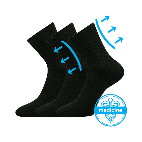 DIARTEN zdravotné ponožky Boma Čierna 38-39 3 páry 26458963