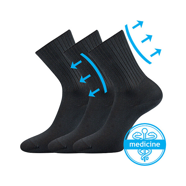 DIARTEN zdravotné ponožky Boma Tm. sivá 43-45 3 páry 26458962