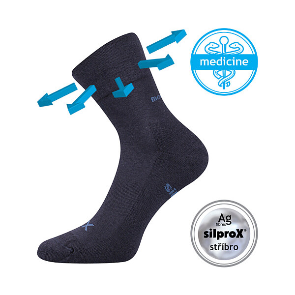 ENIGMA antibakteriálne zdravotné ponožky so striebrom VoXX Tm. modrá 26459143