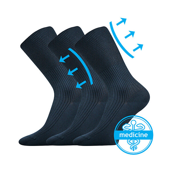 ZDRAVAN zdravotné 100% bavlnené ponožky Lonka Tm. modrá 46-48 3 páry 26458610
