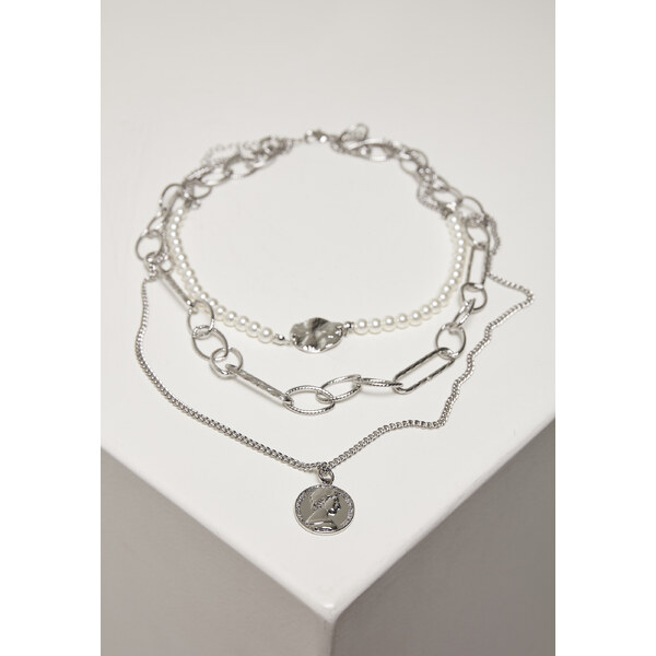 Urban Classics Viacvrstvový náhrdelník Ocean - strieborný 50641080
