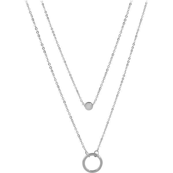 Troli Dvojitý náhrdelník s krúžkovými príveskami z ocele 66580979