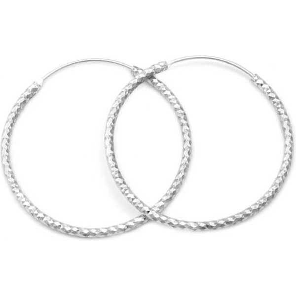 Beneto Luxusné kruhové strieborné náušnice AGUC357 / N 3 cm 66593070