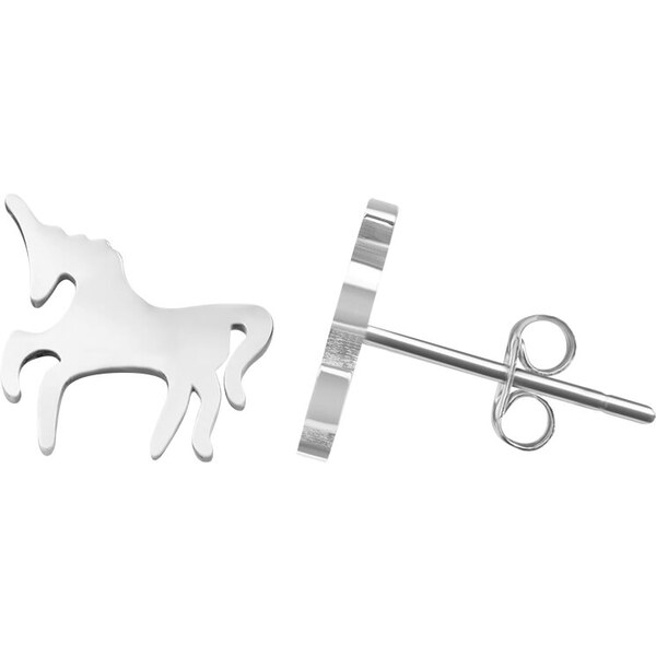 Troli Dizajnové oceľové náušnice Jednorožec 66588578