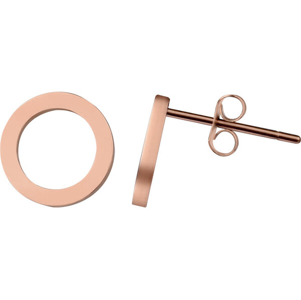 Troli Jednoduché ružovo pozlátené náušnice Krúžky 66804924