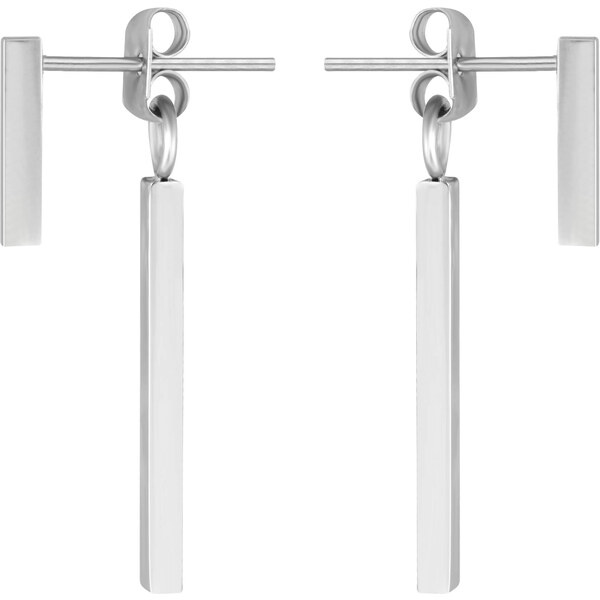 Troli Moderné oceľové náušnice Hranolky 66587741