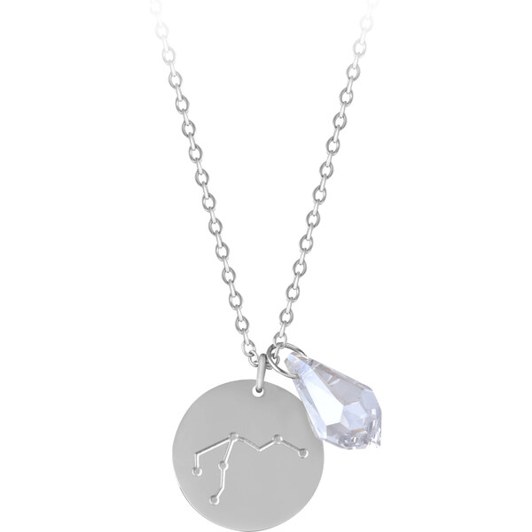 Troli Oceľový náhrdelník Vodnár sa zirkónom (retiazka, 2x prívesok) 66588782