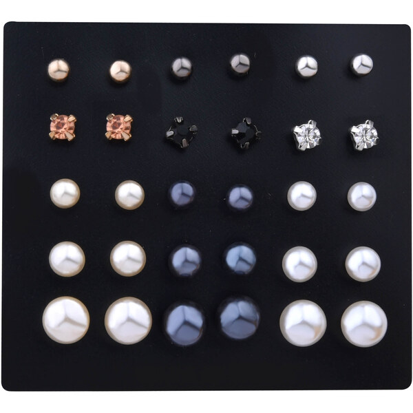 Troli Sada jemných náušníc - kôstky (15 párov) 67003949