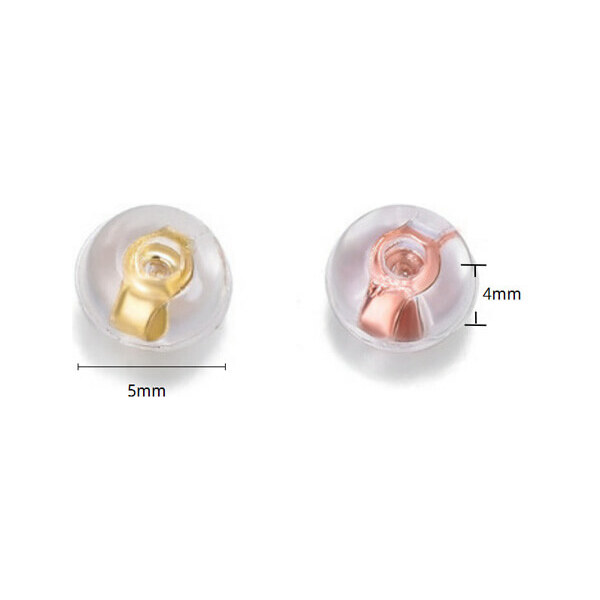 Troli Uzáver na náušnice - 2 páry Silicone Rose Gold 66837670