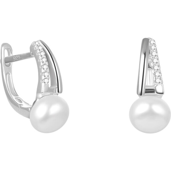 Beneto Elegantné strieborné náušnice s pravou sladkovodné perlou 66593552