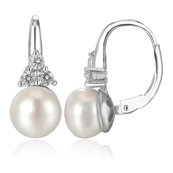 Beneto Luxusné strieborné náušnice s pravou sladkovodné perlou 66579815