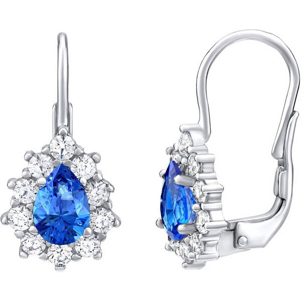 Silvego Strieborné náušnice s modrými Swarovski zirkónmi 66582823