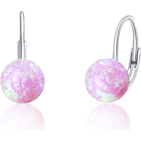 Ligot Strieborné náušnice s ružovým opálom 46720288