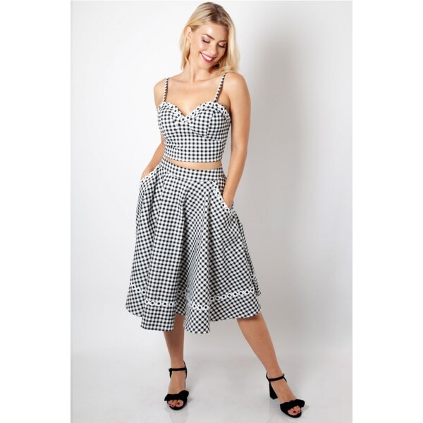 VOODOO VIXEN Vodoo Vixen Ava Ginghamová sukňa 23598959