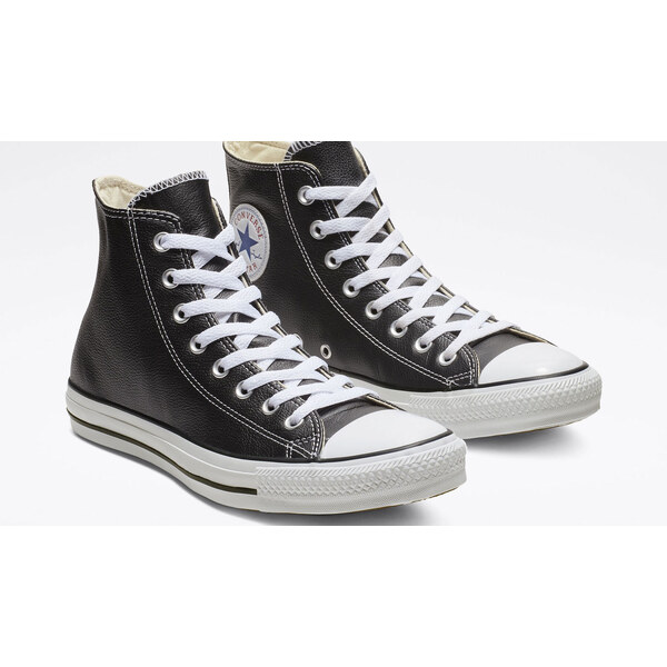 Converse Chuck Taylor Hi Leather Black - Detské - Tenisky Converse - 66355938