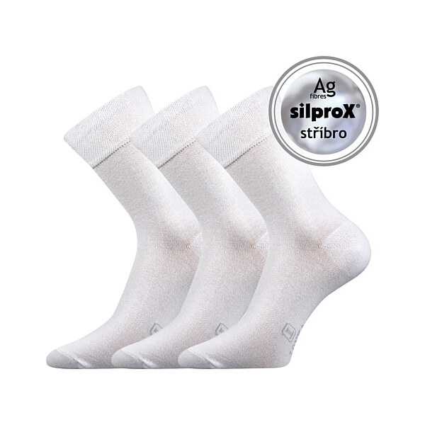 DASILVER spoločenské ponožky so striebrom Lonka Biela 43-46 3 páry 26458775