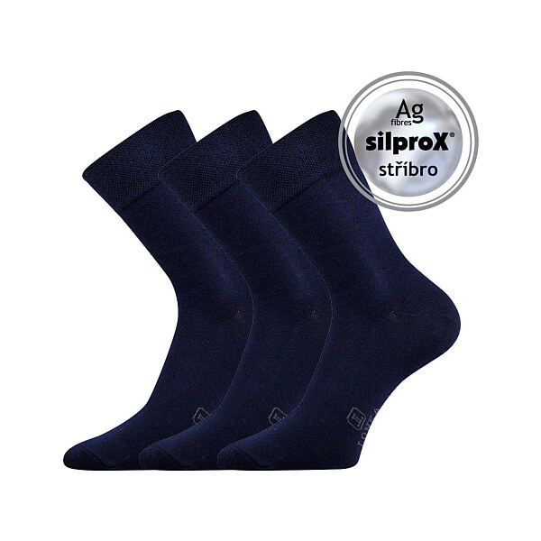 DASILVER spoločenské ponožky so striebrom Lonka Tm. modrá 43-46 3 páry 46950763