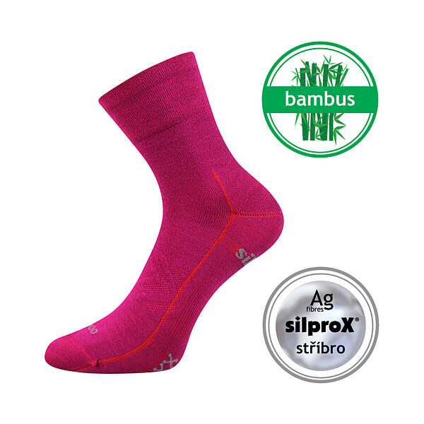 BAERON športové bambusové jednofarebné ponožky VoXX Fuchsia 39-42 1 55314270