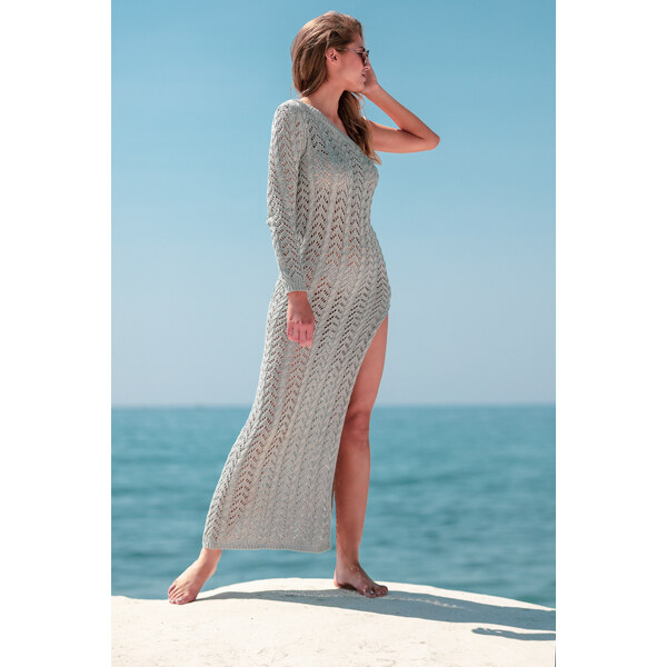 Glara Letné pletené šaty s odhaleným ramenom 24086124
