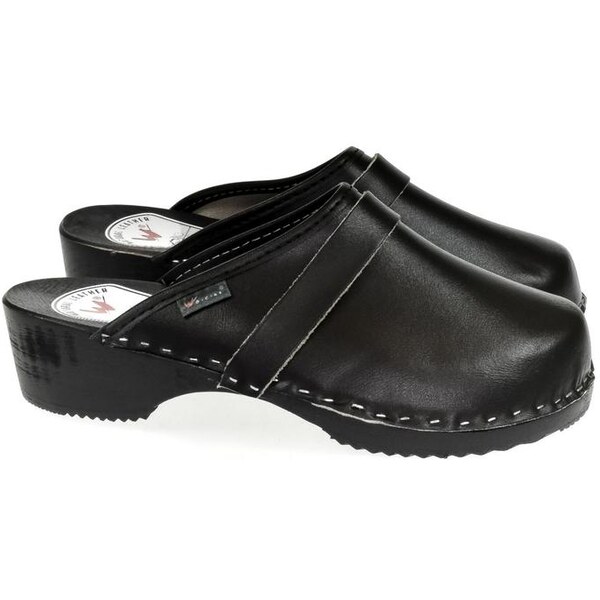 JOHN-C Dámske kožené čierne dreváky CHRISTIE 24093552