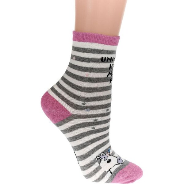 AURA.VIA Detské sivo-biele ponožky SHAY 24111041