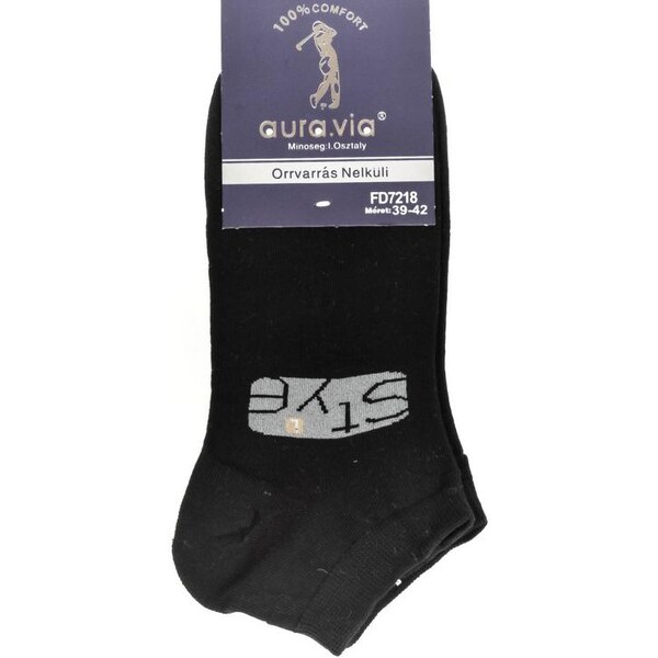 AURA.VIA Pánske čierne krátke ponožky STYLE 24111104