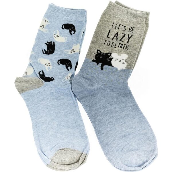 AURA.VIA Modré ponožky LAZY set 2 páry 24111254