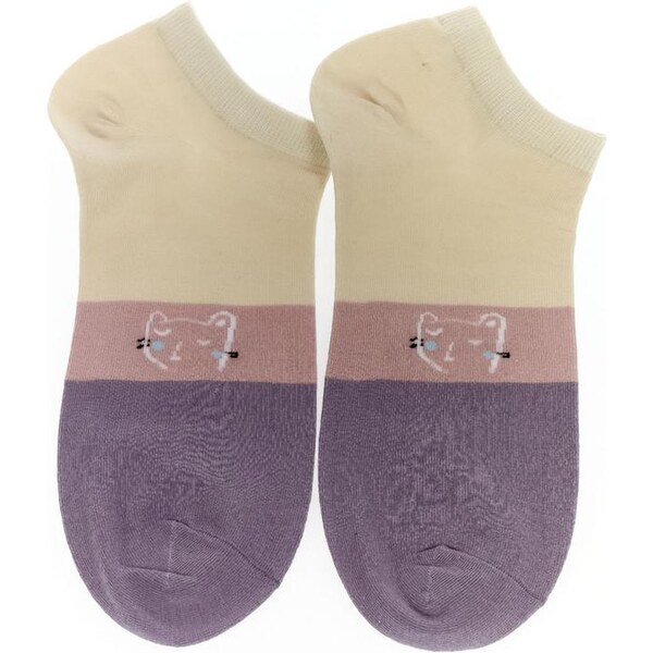 AURA.VIA Béžovo-fialové ponožky NAVA 24111308