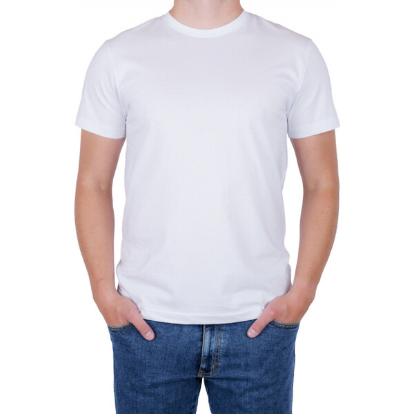 PÁNSKE A DÁMSKE TRIČKO JEANS SHOP STRIH UNISEX Biela 23586759