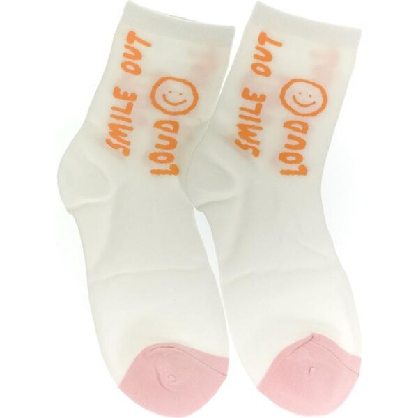 AURA.VIA Biele ponožky SMILE OUT LOUD 24144719