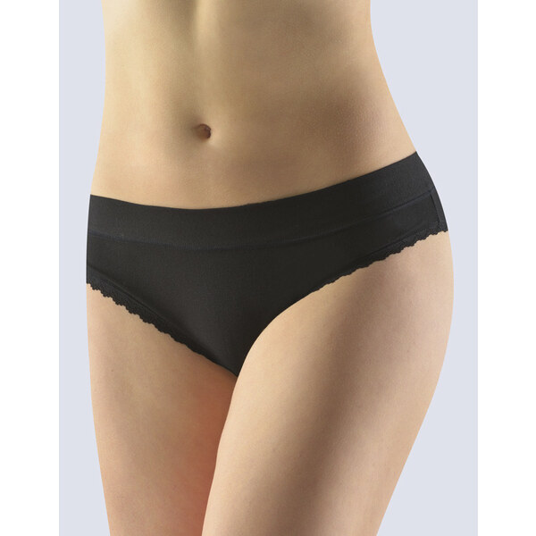 Glara Bavlnené klasické nohavičky s čipkovaným lemom 36988646