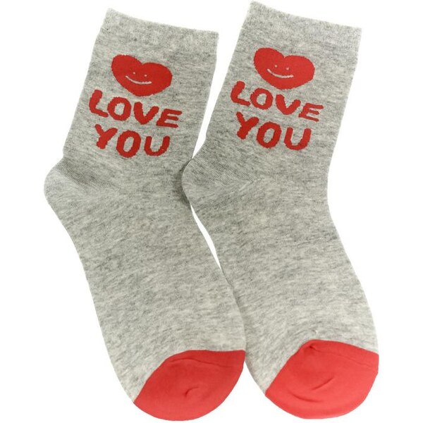 AURA.VIA Sivé ponožky LOVE YOU 24211625