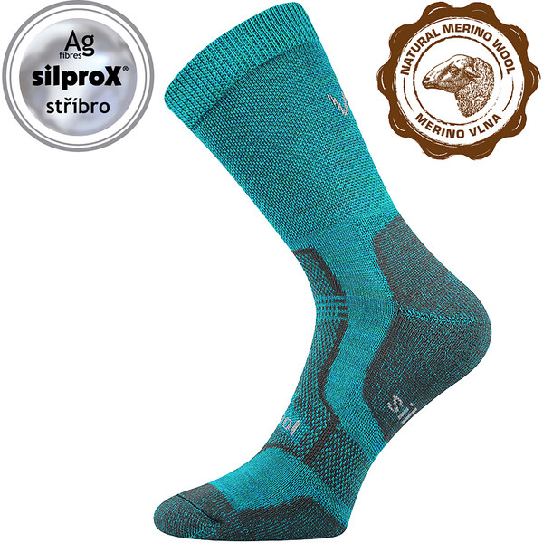 GRANIT funkčné merino vlnené ponožky VoXX Modrá / Zelená 35-38 1 pár 26788014