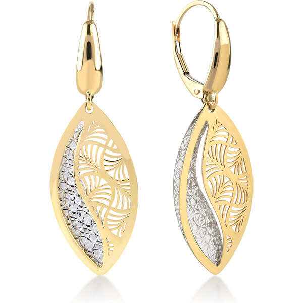 Lillian Vassago Visacie náušnice zdobené z bieleho a žltého zlata na 25042072